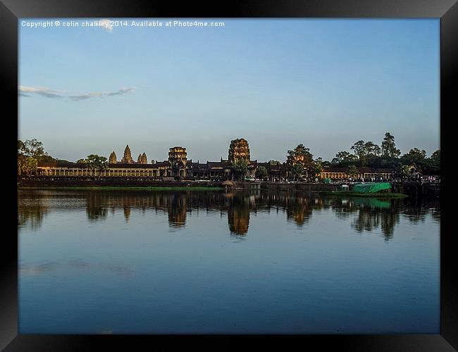  Twighlight at Angkor Wat Framed Print by colin chalkley