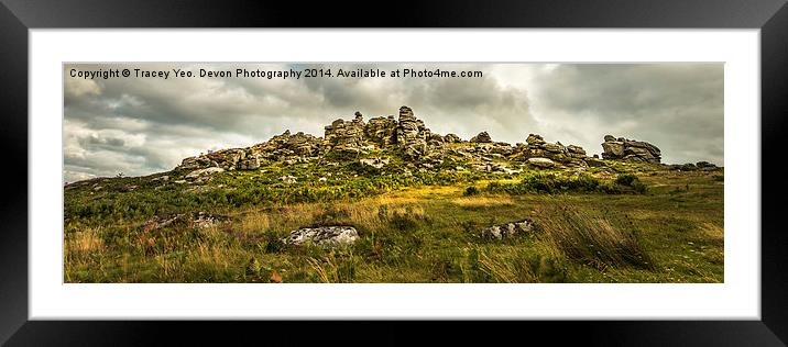  Hound Tor on Dartmoor Framed Mounted Print by Tracey Yeo