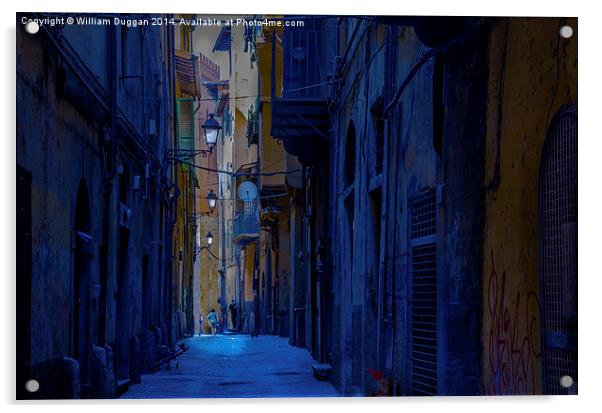 Italian  Old Town Alleyway  Acrylic by William Duggan