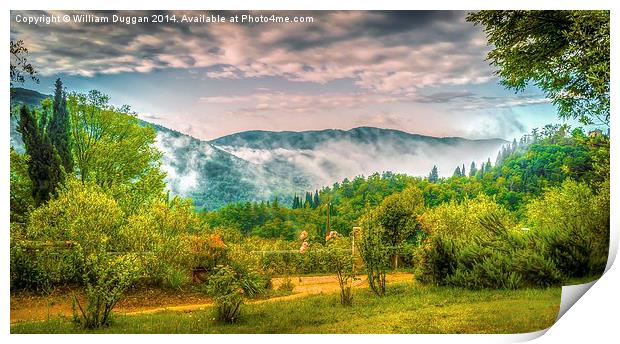  Italian Misty Morning Print by William Duggan