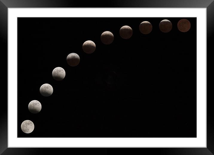 Lunar Eclipse Framed Mounted Print by TIM HUGHES