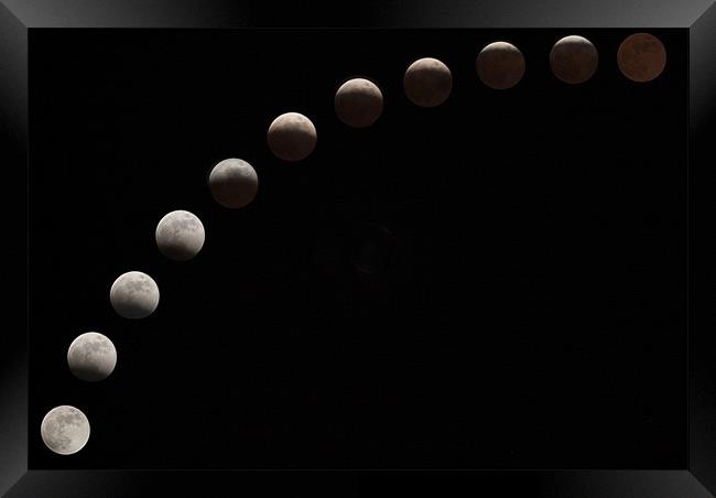 Lunar Eclipse Framed Print by TIM HUGHES