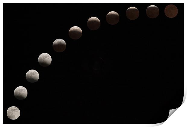 Lunar Eclipse Print by TIM HUGHES