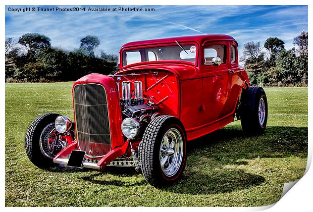  Red Hot Rod Print by Thanet Photos