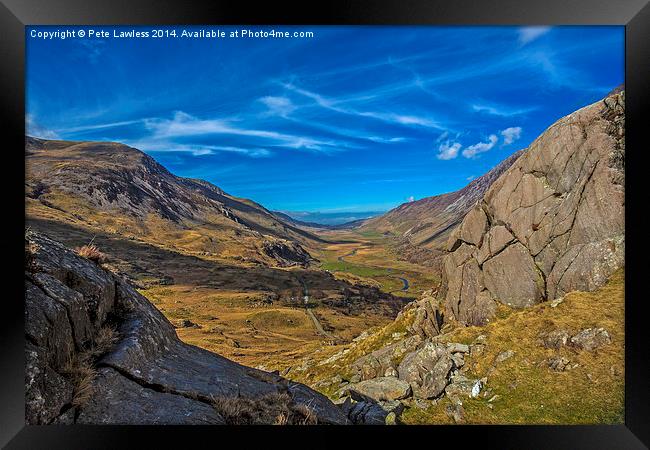  Nant Ffrancon Pass Framed Print by Pete Lawless