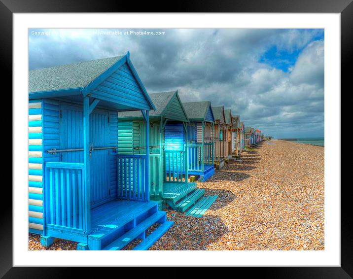  Beach Huts Framed Mounted Print by Kim Slater