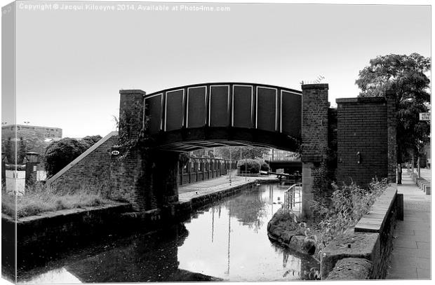 Bridge over Rochdale Canal.  Canvas Print by Jacqui Kilcoyne