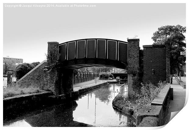 Bridge over Rochdale Canal.  Print by Jacqui Kilcoyne