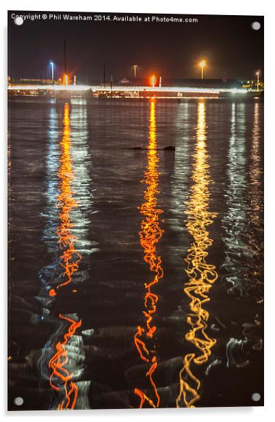  Harbour Lights Acrylic by Phil Wareham