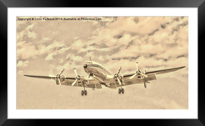  Lockheed Constellation Framed Mounted Print by Colin Porteous