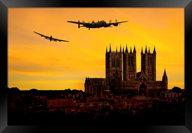 Lancasters over Lincoln Framed Print by Oxon Images