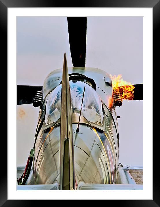  Flaming Spitfire Framed Mounted Print by Claire Hartley