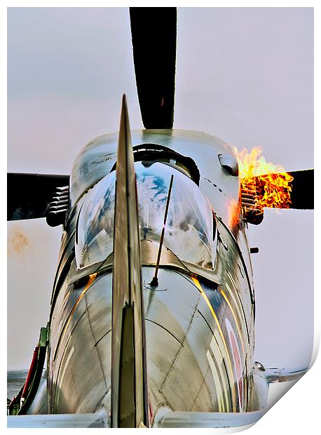  Flaming Spitfire Print by Claire Hartley