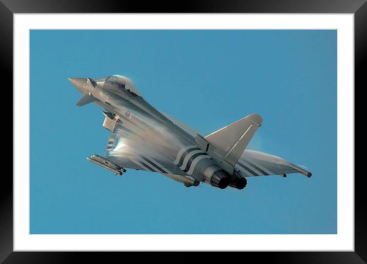 2014 Typhoon Display Jet with D-Day Stripes Framed Mounted Print by Claire Hartley
