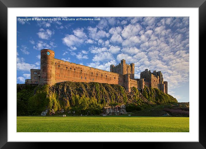  Bamburgh Evening Sunshine Framed Mounted Print by Paul Appleby