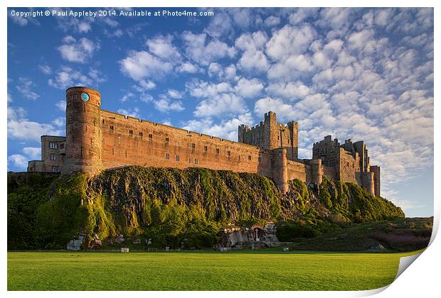  Bamburgh Evening Sunshine Print by Paul Appleby