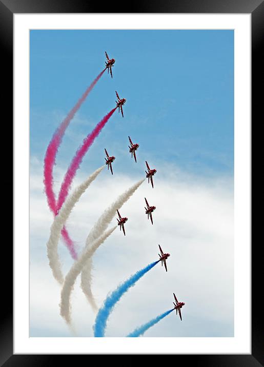  Red Arrows Smoke on Framed Mounted Print by Claire Hartley