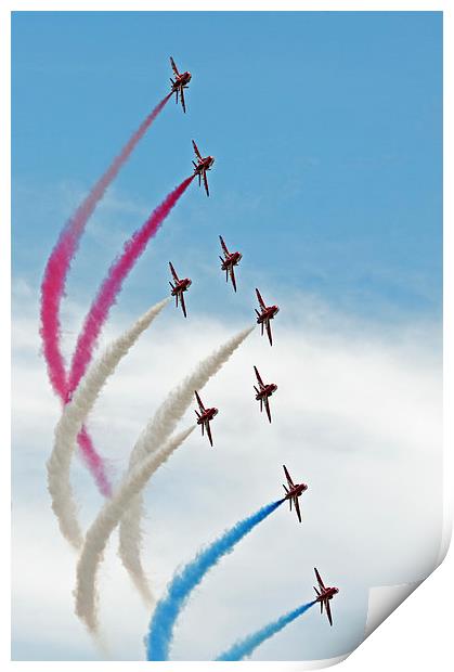  Red Arrows Smoke on Print by Claire Hartley