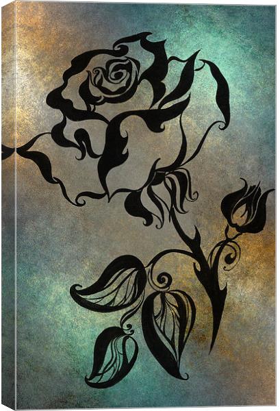 Chinese Rose. Blue  Canvas Print by Jenny Rainbow