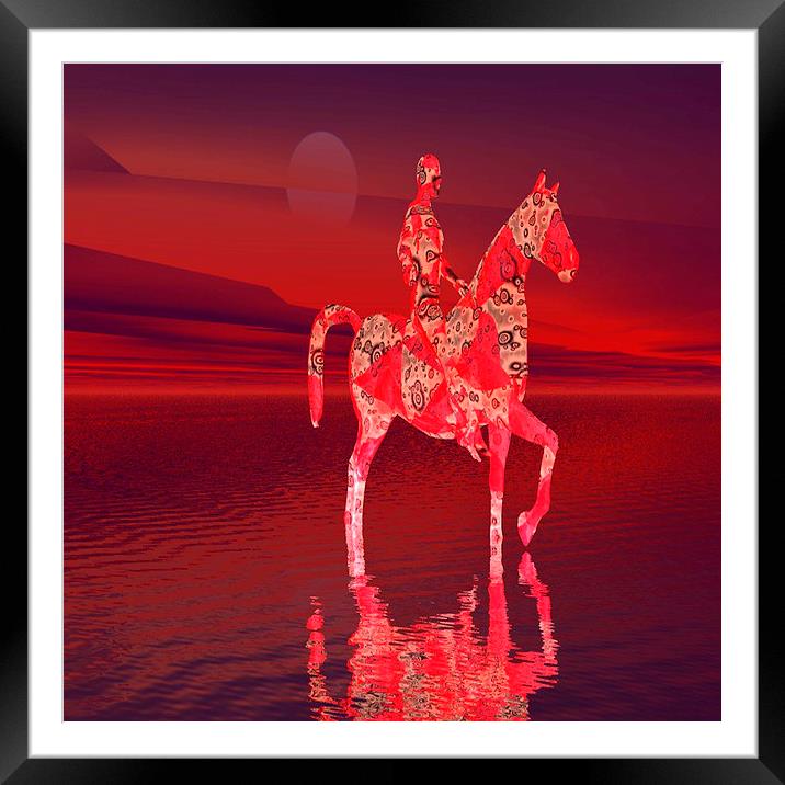  Riding at Dusk Framed Mounted Print by Matthew Lacey