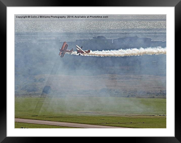  Through The Smoke - Wingwalkers - Shoreham 2014 Framed Mounted Print by Colin Williams Photography
