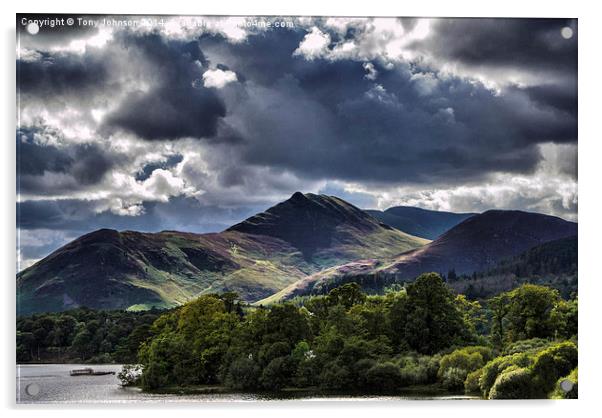  Causey Pike From Derwentwater Acrylic by Tony Johnson