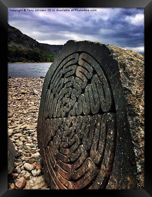 The Millennium Stone, Derwentwater Lake Framed Print by Tony Johnson