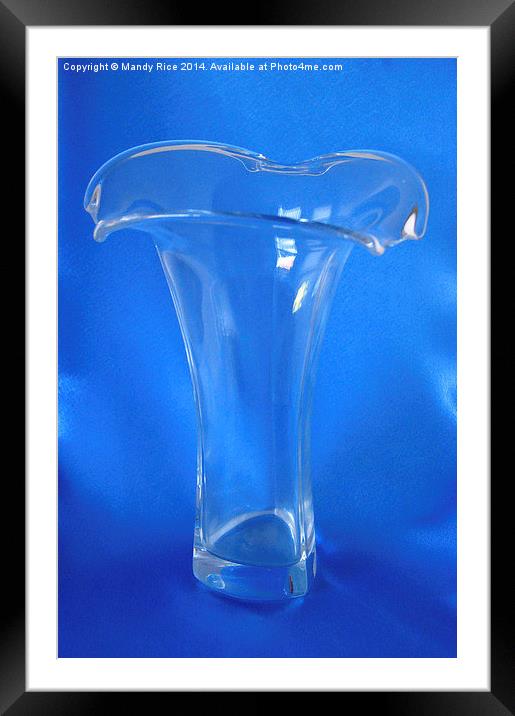  Clear glass vase Framed Mounted Print by Mandy Rice