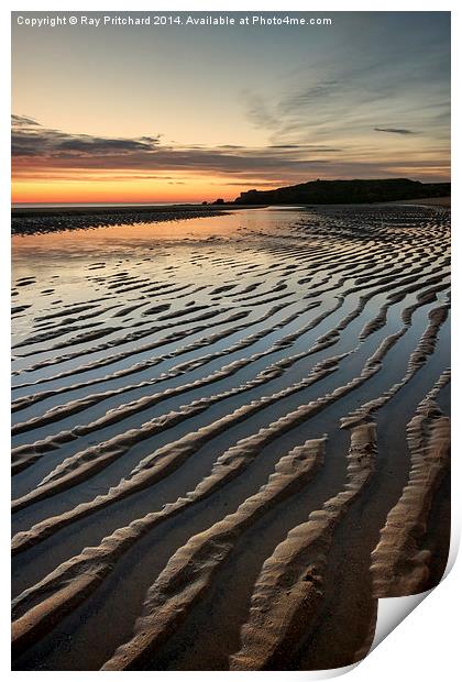  Sandhaven Beach at South Shields Print by Ray Pritchard