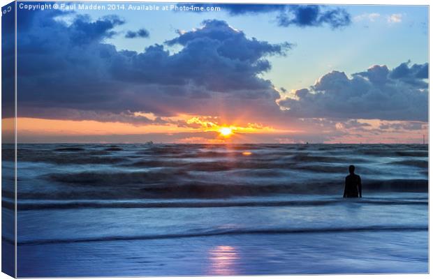  Incoming tide at Crosby Beach Canvas Print by Paul Madden