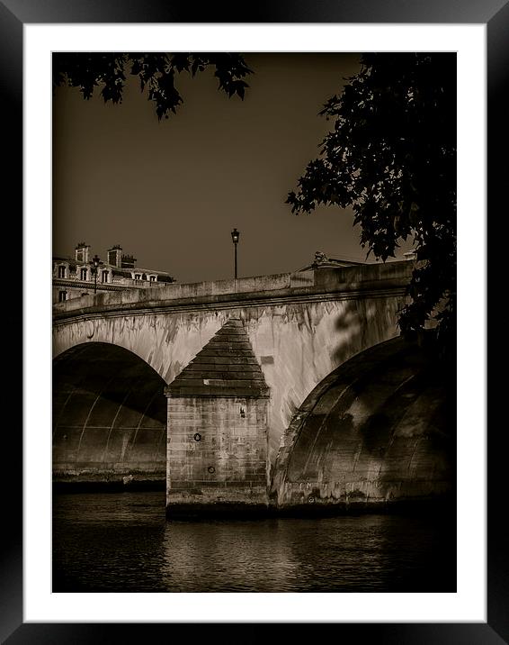 River Seine Bridge Sunrise, Paris, France Framed Mounted Print by Mark Llewellyn