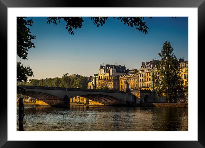 River Seine Sunrise, Paris, France Framed Mounted Print by Mark Llewellyn