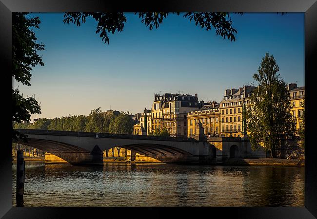 River Seine Sunrise, Paris, France Framed Print by Mark Llewellyn