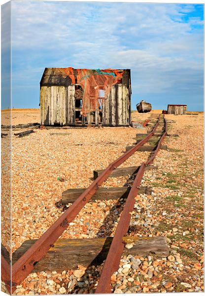 Old Rail Track (Dungeness) Canvas Print by Andrew Ray