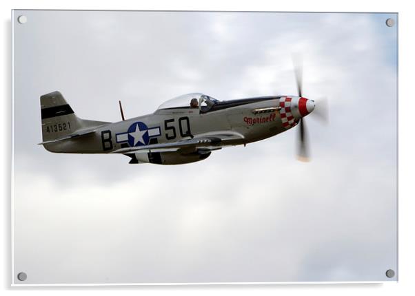   Mustang P51 usa Military @ Flying Machines show  Acrylic by Andy Stringer