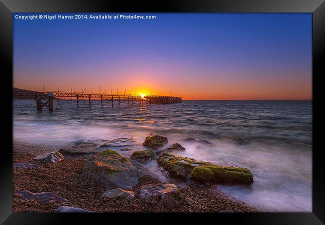 Totland Pier Sunset Framed Print by Wight Landscapes