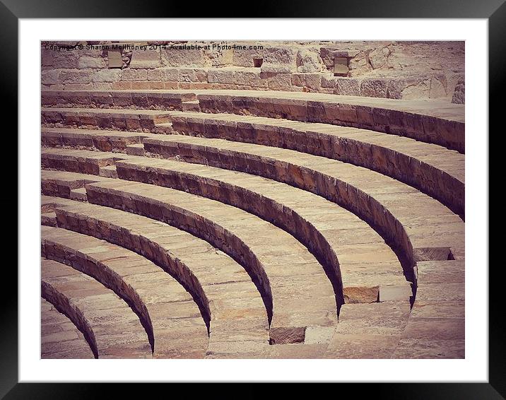 Section of an amphitheatre, Kourion, Cyprus Framed Mounted Print by Sharon Bowman