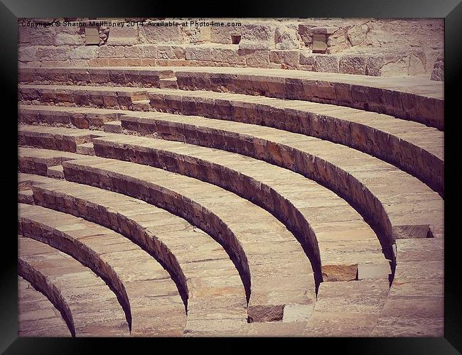 Section of an amphitheatre, Kourion, Cyprus Framed Print by Sharon Bowman