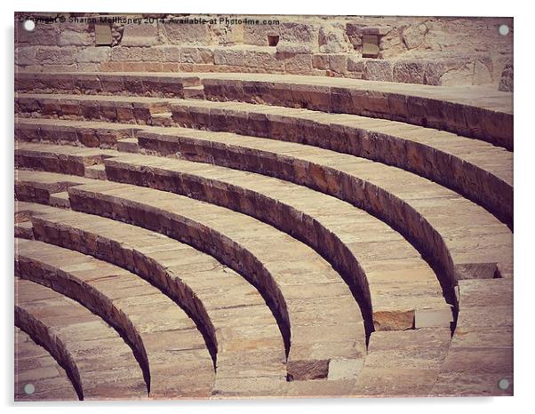Section of an amphitheatre, Kourion, Cyprus Acrylic by Sharon Bowman