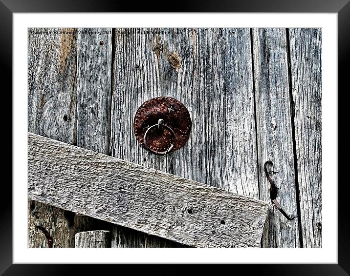 Old wooden door Framed Mounted Print by Sharon Bowman