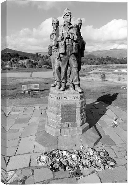 Commando Memorial, Spean Bridge black and white Canvas Print by Gary Eason