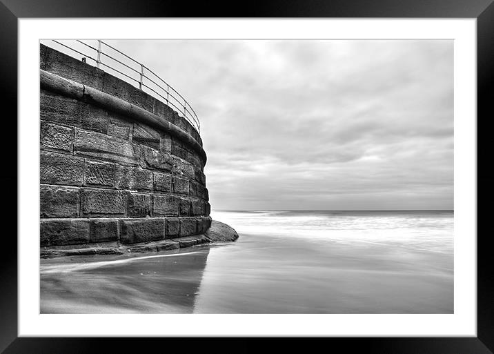 Whitby, Sea Wall Framed Mounted Print by Martin Williams