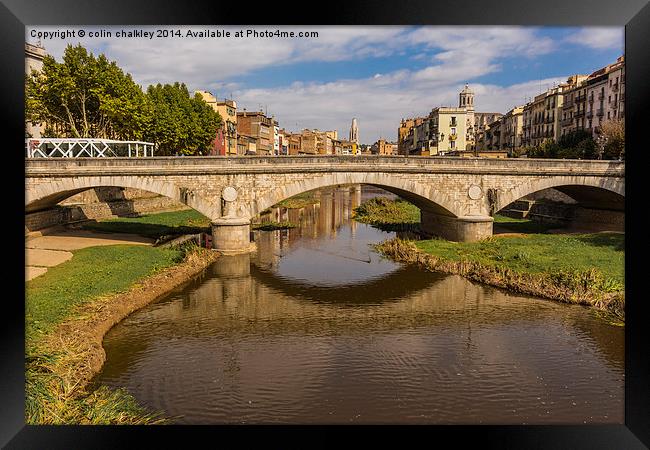  The River Onyar in Girona, Spain Framed Print by colin chalkley