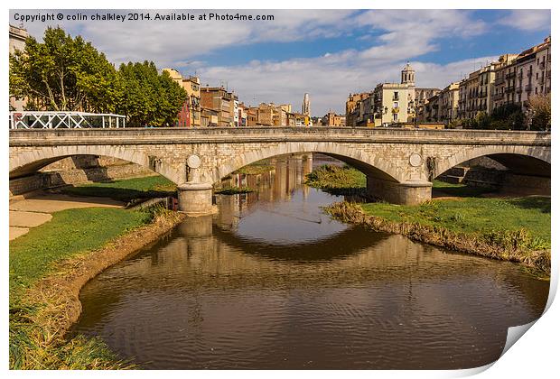  The River Onyar in Girona, Spain Print by colin chalkley