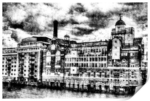  Butlers Wharf London Vintage Print by David Pyatt