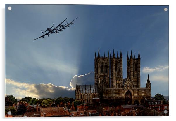 Lancasters over Lincoln Acrylic by Oxon Images