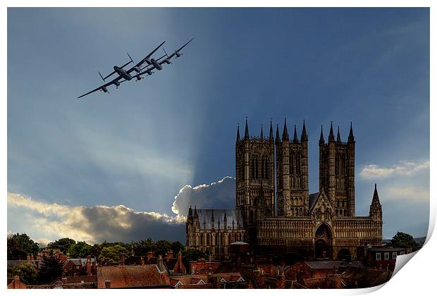 Lancasters over Lincoln Print by Oxon Images