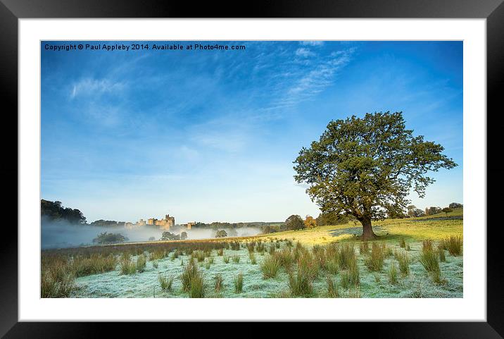  Alnwick Castle - frost and mist Framed Mounted Print by Paul Appleby