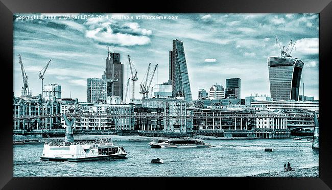  River Thames and the London Skyline  England Framed Print by John B Walker LRPS