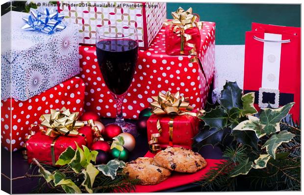  Christmas Cookies, Wine and Presents Canvas Print by Richard Pinder